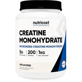 Monohidrato de creatina Nutricost, 100 porciones, 0,18 oz por porción, monohidrato de creatina pura, 1