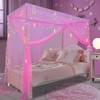 South to East Pink Canopy Bed Curtains