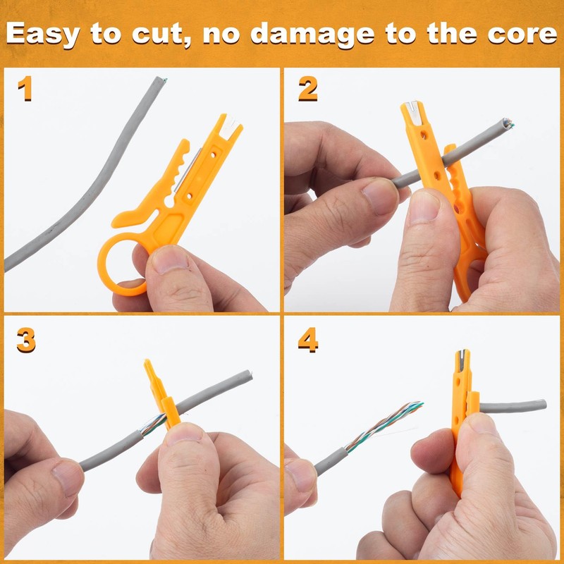 Pndeyo 10pcs Mini Wire Stripper with Secure Finger Loop, Small