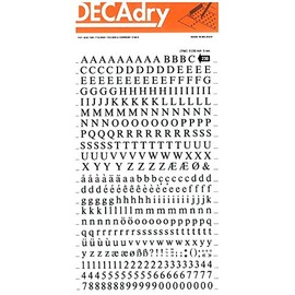 Decadry Certificate Paper – 5 Sheets of Letters & Numbers Transfer 6 mm Black