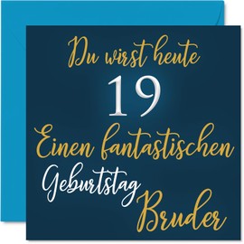 Stuff4 19th Birthday Card Brother - Fantastic - Happy Card Birthday for 19 Year Old Brother from Sister, Gifts Man, 145 mm Nineteen Nineteen Nineteen Birthday Gifts Greeting Cards