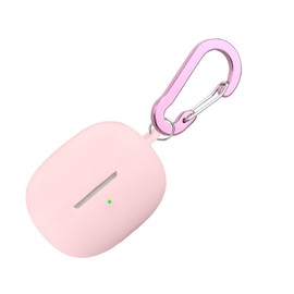 Case for SHOKZ OpenDots ONE Case Cover with Flower Keychain, Cute Soft Silicone Protective Skin Cases for OpenDots ONE E310 Open-Ear Headphones with Carabiner for Women Girl (Pink)