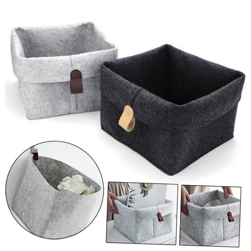 Hohopeti Felt Storage Basket for Organizing Clothes and Sundries Multifunctional