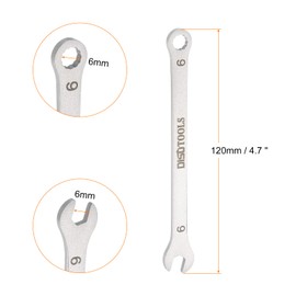 QUARKZMAN 3 Stück 6mm Ring-Maulschlüssel Set, Gabelringschlüssel Torx-Ende 15 Grad Offset, Offener Schraubenschlüssel Set Edelstahl Dünner Metrisch für Handwerkzeug Haushalts Reparaturen
