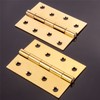 Pair of Large 100mm/4" Fixed Pin Brass Butt Hinges -