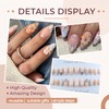 Flower Press on Nails Medium Almond Fake Nails with 3D