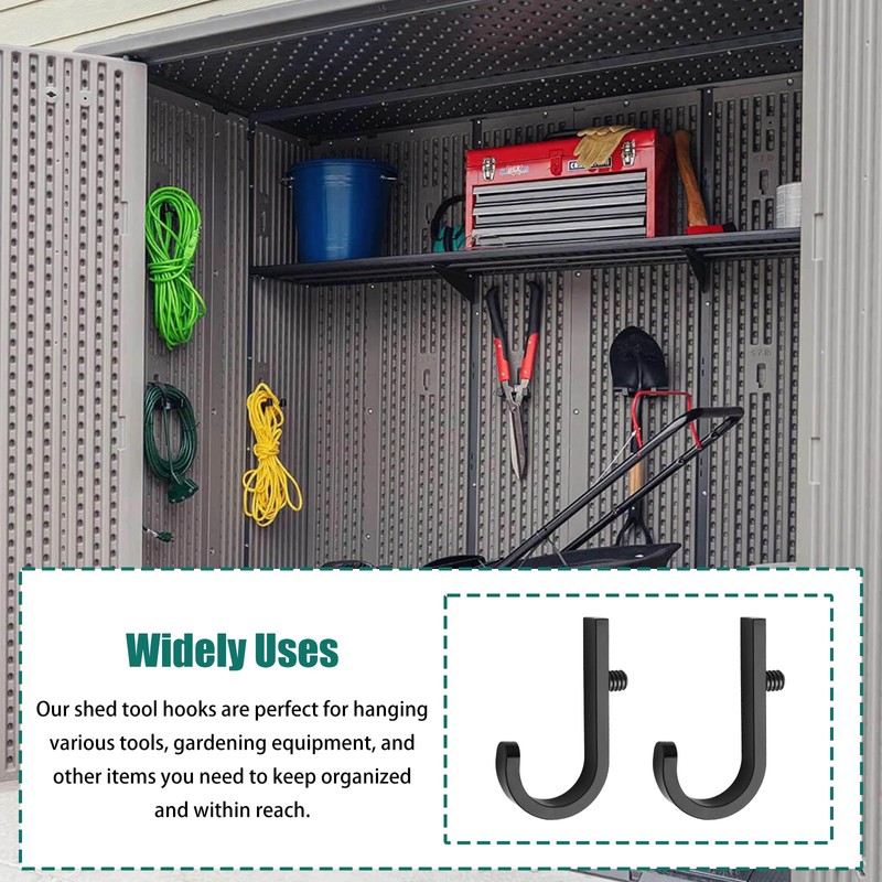 Storage Shed Hooks for Suncast/Craftsmen Resin Storage Shed 2 Pcs
