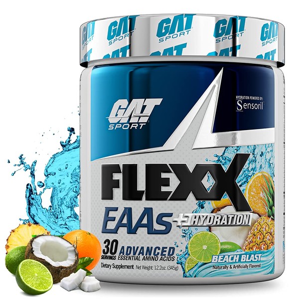 GAT Sport Flexx EAAs + Hydration, Advanced Essential Amino Acids, 30 Servings (Beach Blast)