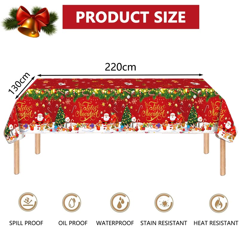 1 Pcs Christmas Tablecloth Christmas Table Cloth ， Xmas Table