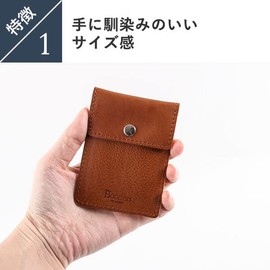 Boosters IQOS Hortensia Portable Ashtray, Genuine Leather, Minerva Box, Leather, Pocket Ashtray, Odorless, Men's