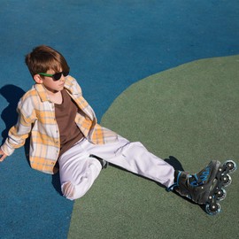 ECOO Inline Skates for Girls and Boys Ages 5-8 8-12 Light up Wheels, Adjustable Size Roller Skates Blades Kids Adult Women Outdoor