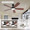 NKPU 52inch Ceiling Fans with Lights, Low Profile Ceiling Fan