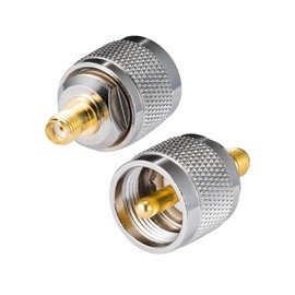 Vecys Two Way Radio SMA Female to UHF Male Straight Adapter PL259 for Ham Radio UHF Radio Walkie Talkie Handheld RPl Plug Antenna Adapter CB 2 Pcs