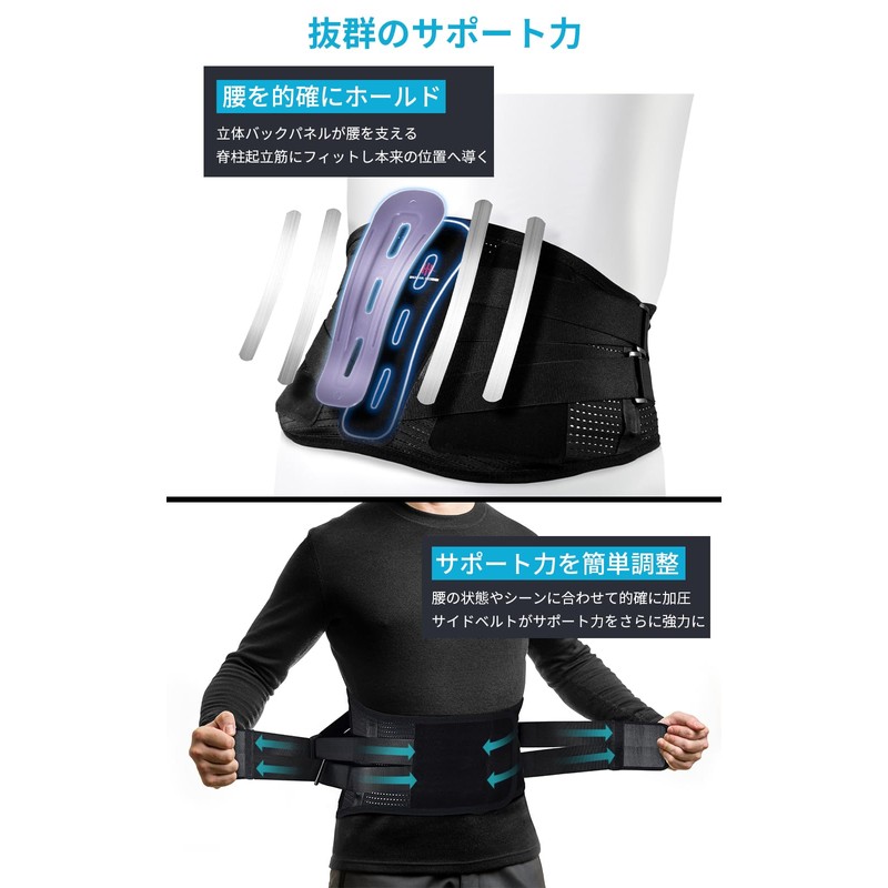 IWAMA HOSEI (岩間縫製) 腰サポーター 腰ベルト 腰 サポーター 腰用 コルセット 男性用
