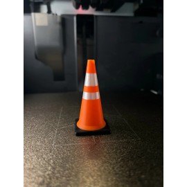 Universal 1:8 Scale TRAFFIC CONE(S) For RC Cars, Fingerboard Obstacle, Diorama. 1,4,10 PK - 1 Cone, Matte White Stripes