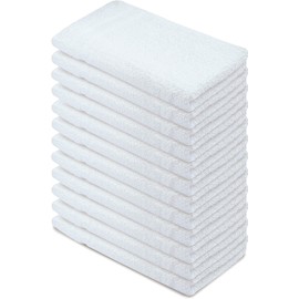 Textila 100% Cotton White Hand Towels Size 16x26 Inches - Pack of 12 - Highly Absorbent Multipurpose Hand Towels for Bathrooms, SPA, Gym, Salons, Hotels.