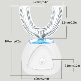 U-shaped Electric Toothbrush Adults IPX7 Waterproof 360 Degree Rechargeable Automatic Toothbrush with 30s Automatic Timer
