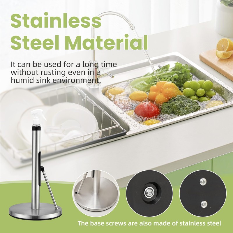sagetta Paper Towel Holder with Spray Bottle Pump and Tension