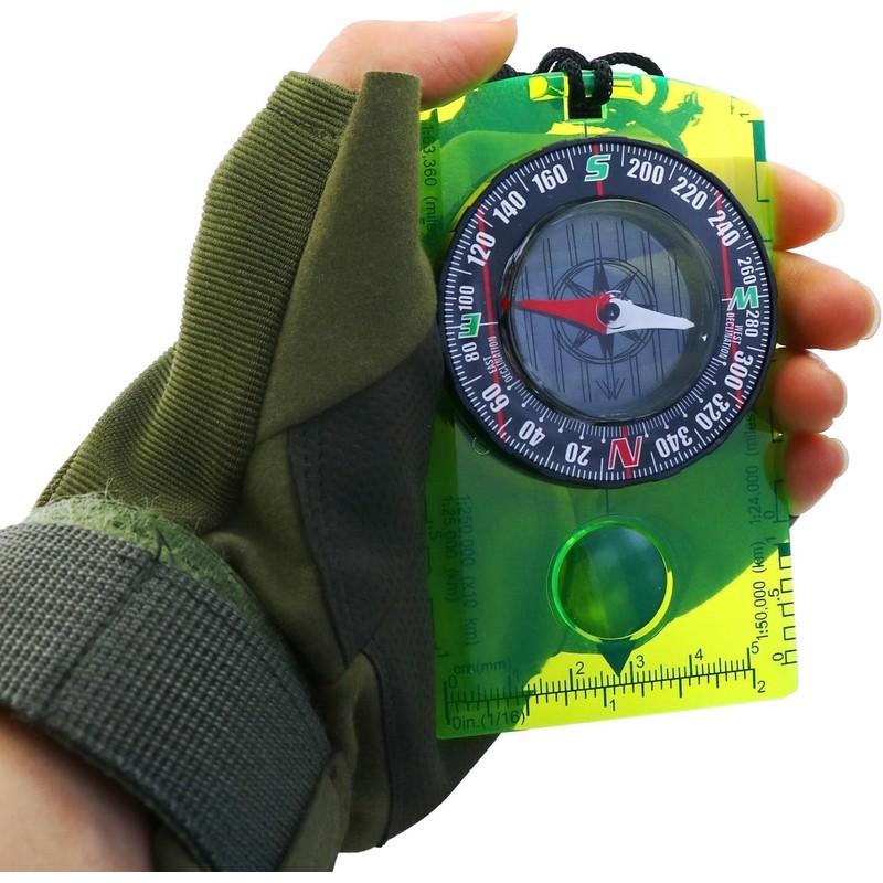 Compass, Base Plate, Compass Point, Luminous Compass, Magnifier Included, Mountaineering,