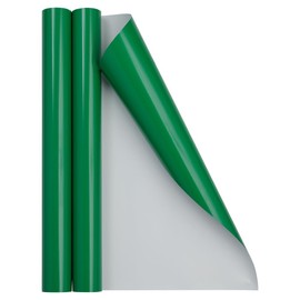 JAM Paper Gift Wrap - Glossy Wrapping Paper - 52.6 Sq Ft Total (17 in x 18 Ft Each) - Glossy Green - 2 Rolls/Pack