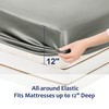 sourcing map Satin Fitted Sheet, Solid Silky 12" Deep Pocket