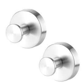 Bettinay 2 Pcs Stainless Suction Hooks for Bathroom, Heavy Duty No Drill Shower Hooks Suction Cup Hook