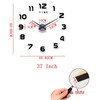 3D Number Large Wall Clock Silent Simple Fashionable Decorative Numeral