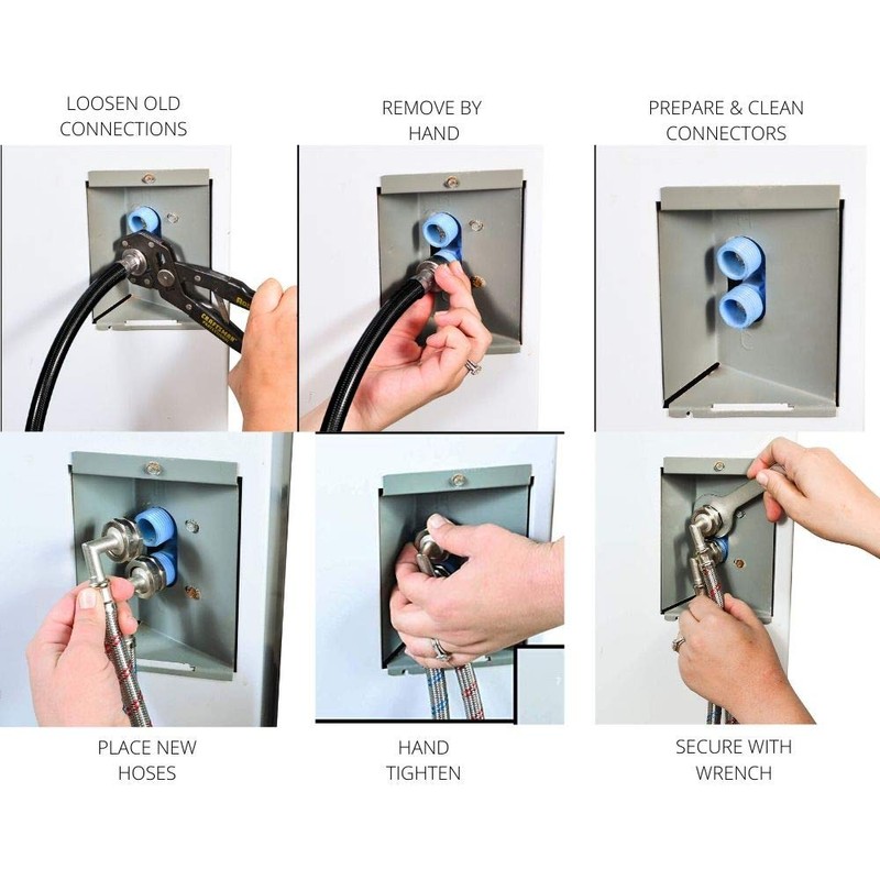 Washing Machine Hoses (10FT) - 90° Elbow - OCTAGON Connections