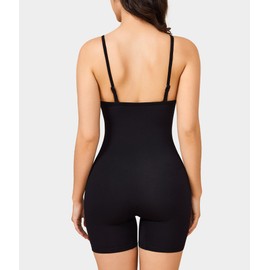 Nebility Jumpsuit for Women Tummy Control Bodysuit Rompers One Piece workout Set Sleeveless Bodycon body suits (Black, X-Large)