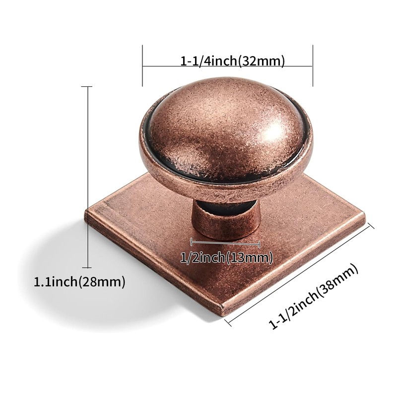 khtumeware 10-Pack Heavy Duty Solid 1-1/2 Inch Cabinet Knob with