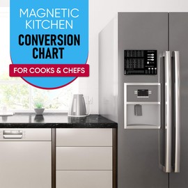 Magnetic Kitchen Conversion Chart | 8.5" x 11" Fridge Magnet for Measuring Liquid Temperature Weight | Imperial Metric & Standard Measurements | Cooking Baking Recipe Accessories for Cooks and Chefs