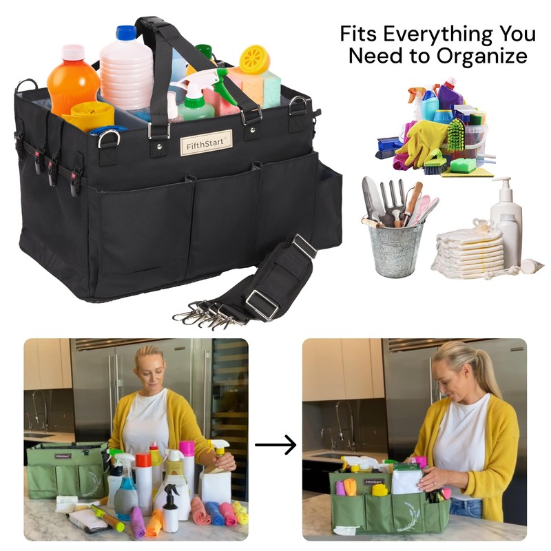 FifthStart Multiuse Cleaning Caddy with Waist & Shoulder Strap -