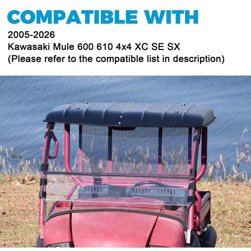 ECOTRIC Hard Top Compatible with 2005-2026 Kawasaki Mule 600 610