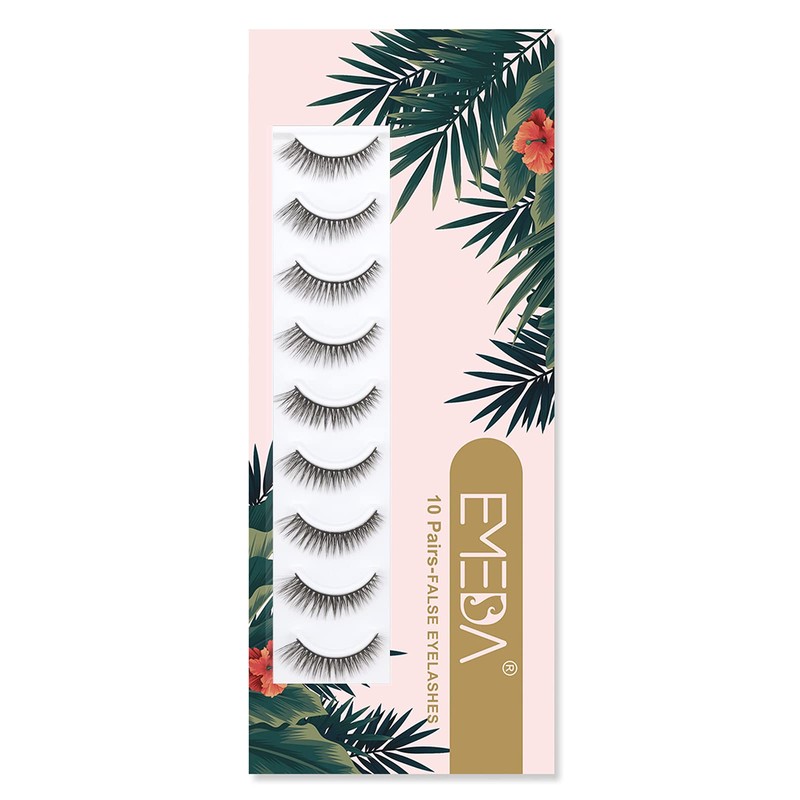 EMEDA Natural False Eyelashes, Cat Wing Fake Lashes, 3D Soft