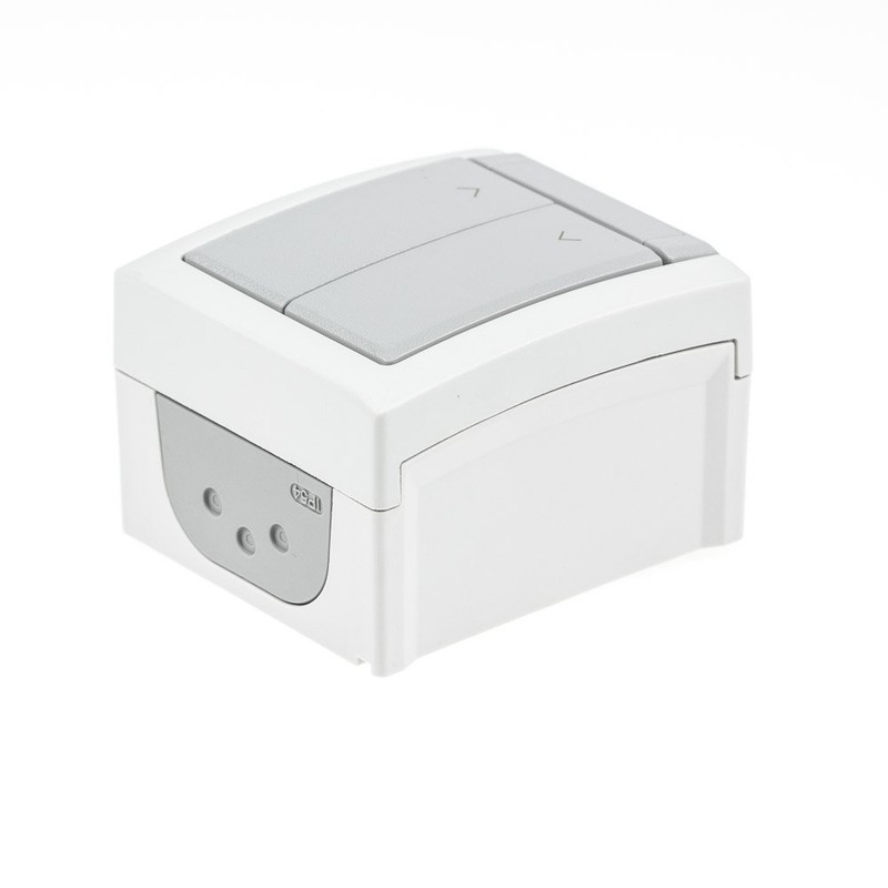 Surface-Mounted Blind Switch for Wet Rooms IP54 Model Pacific Grey