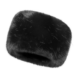 JNGUOSICN Russian Hat Faux Fur Hat Winter Warm Cap for Women Men Furry Cossack Hat for Cold Winter Birthday New Year Unisex Black