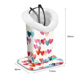 Fintie Plush Lined Eyeglasses Holder, Glasses Stand Case, Anti-scratch Glasses Storage Organizer for Desk, Nightstand, Office, Raining Hearts