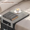 TUTOTAK C Shaped End Table with Charging Station, Side Table