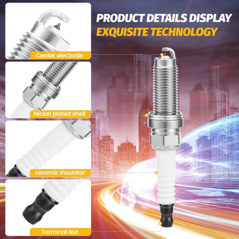 Iridium Spark Plugs 12290-5PA-A01,Completely Replace ILZKAR8J8SY,95660,4PCS