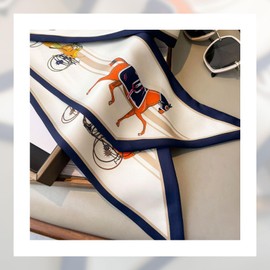 ODYQIG Head Scarf Silk Neck Bag Scarfs for Women Hair Scarfs Purse Satin Fashion Handbags Scarves,White Horse