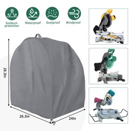 AKEfit Miter Saw Cover,Waterproof & Dustproof Portable Table Saw Cover for Most Miter Planers,28.3''L x 24''W x 28.3''H-Gray