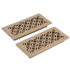MMFSF Floor Vent Covers, 4x10 Adjustable Heat Air Vent Deflector, 2-in-1 Floor Register, Vent Covers for Home Floor, Office, Ceiling, 2 Pack, Heavy Duty Walkable Steel Floor Vents (Brown)