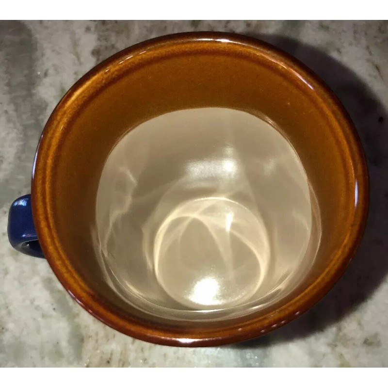 Royal Norfolk Blue/Brown Stoneware Coffee Mugs Dinnerware Cups-Set Of 4-SHIP24H