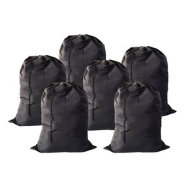 YETHAN Extra Large Laundry Bag 6 Pack, Travel Laundry Bags with Drawstring Closure, 30"x40", for college, dorm and apartment dwellers (6Pcs Black)