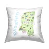 Stupell Industries Whimsical Mississippi State Map Outdoor Printed Pillow, 18