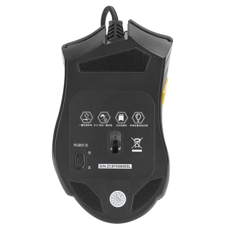 Gaming Mouse M762 RGB USB Wired 6 Adjustable DPI Ergonomic