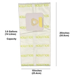 Solution SOL53 Central vacuum HEPA bags compatible with CycloVac MVac Super Vac Deco Vac Hayden TDSAC53C TDSAC53M TDSAC53N 5 Gallons Package of 3 bags