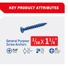 FixMaster 3/16 x 1-3/4" Countersunk Phillips Flat Head Blue Concrete
