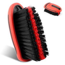 Quixleen Stiff Bristle Detailing Carpet Brushes for Car and Home Cleaning, Interior Leather Brush for Automotive, Couch, Stain Remover(Color:Red)