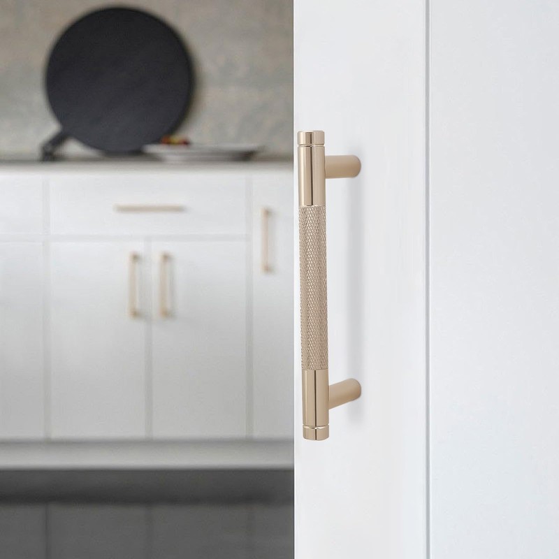 BUKOBYHE 10 Pack 3-3/4 Inch Champagne Bronze Kitchen Cabinet Handles